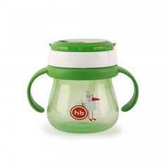 Поильник с трубочкой и ручками Happy Baby, 250 мл, grass, зеленый