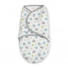 Конверт для пеленания на липучке Summer Infant Swaddleme, размер S/M, Grey/Elephants