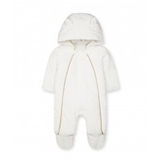 Комбинезон велюровый утепленный, на трикотажной подкладке, белый Mothercare