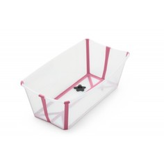 Ванночка складная с термочувствительной пробкой Stokke Flexi Bath Transparent Pink, розовый