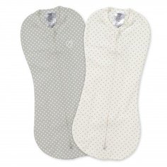 Конверт на молнии Summer Infant Swaddlepod, 2 шт., размер S, серый, белый