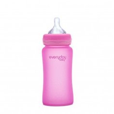 Стеклянная бутылочка с индикатором температуры Everyday Baby, 240 мл