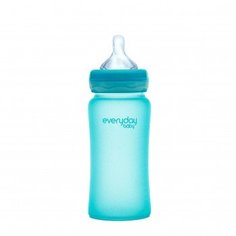 Стеклянная бутылочка с индикатором температуры Everyday Baby, 240 мл