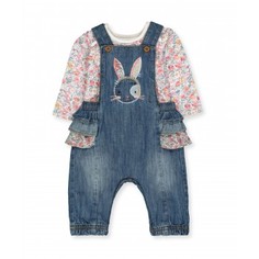 Комбинезон джинсовый "Зайчик" и боди в комплекте Mothercare