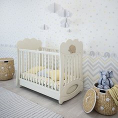 Кроватка-маятник Papaloni Shade "Слоники", 120×60 см