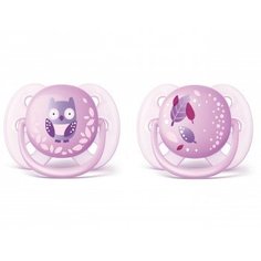 Пустышки Philips Avent ultra soft 0-6 мес., 2 шт., фиолетовый