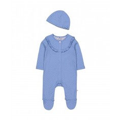 Комбинезон с оборками и шапочка в комплекте, голубой Mothercare