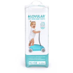 Трусики-подгузники LOVULAR HOT WIND, XL 12-20 кг, 38 шт.