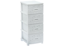 Комод Росспласт Ажур 4 яруса White