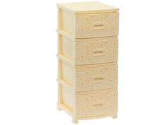Комод Росспласт Ажур 4 яруса Ivory