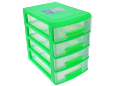 Мини-комод Росспласт 4 яруса Light Green-Transparent
