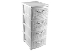 Комод Росспласт Ромашка 4 яруса White
