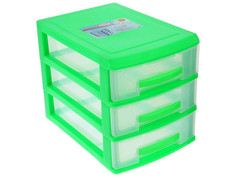 Мини-комод Росспласт 3 яруса Light Green-Transparent
