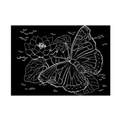 Гравюра Рыжий кот Бабочка и