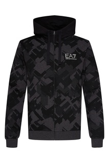 Черная толстовка с узором Emporio Armani