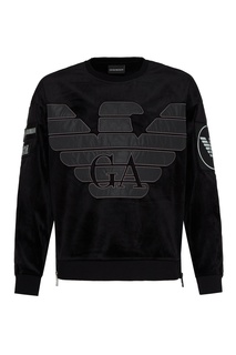 Бархатный свитшот с логотипом Emporio Armani