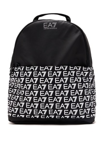 Черный рюкзак из нейлона Emporio Armani