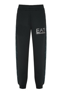 Трикотажные брюки с лампасами Emporio Armani