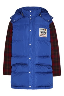 Комбинированная красно-синяя куртка с логотипом Gucci