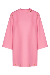 Розовое платье мини с заклепками Gucci