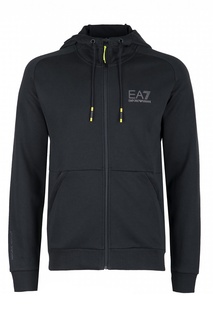 Черный спортивный костюм с капюшоном EA7
