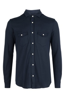 Синяя хлопковая рубашка Eleventy