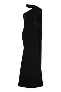 Черное асимметричное платье макси Hales Alex Perry