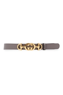 Серый ремень с монограммой GG Gucci