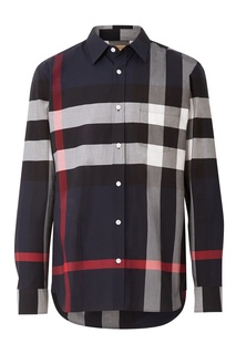Синяя рубашка из поплина Burberry