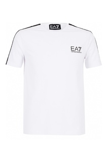 Белая футболка с лампасами Emporio Armani