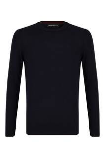 Синий джемпер из полушерсти Emporio Armani