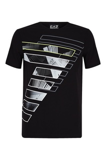 Черная футболка с цифрой 7 Emporio Armani