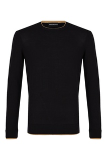Черный джемпер с яркой отделкой Emporio Armani