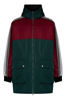 Красно-зеленая куртка из нейлона Gucci