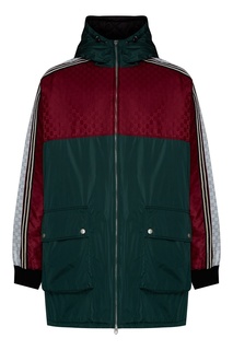Красно-зеленая куртка из нейлона Gucci