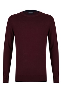 Бордовый джемпер из шерстяного микса Emporio Armani