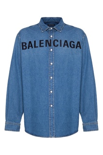 Джинсовая рубашка Chest Logo Balenciaga