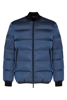Синий пуховик на молнии Emporio Armani