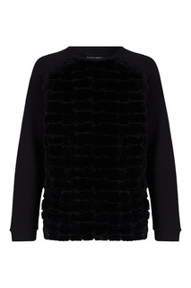 Свитшот с фактурной вставкой Emporio Armani