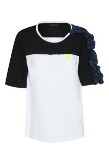 Черно-белый топ с воланом Marina Rinaldi