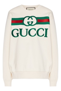 Белый свитшот с винтажным логотипом Gucci