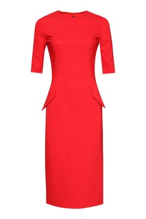 Красное платье-футляр Ermanno Scervino