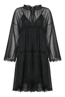 Черное хлопковое платье Ermanno Scervino