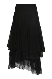 Черная шелковая юбка Ermanno Scervino