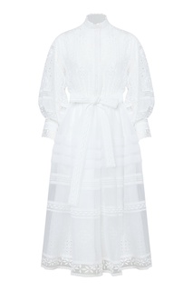 белое платье с вышивкой ermanno scervino