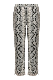 Серые шелковые брюки с принтом Ermanno Scervino