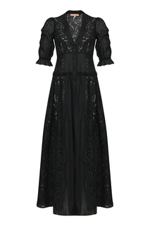 Черное платье с вышивкой Ermanno Scervino