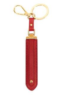 Красный кожаный брелок Prada