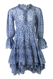 Шелковое мини-платье с леопардовым принтом Ermanno Scervino