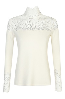 Кремовый джемпер с кружевом Ermanno Scervino